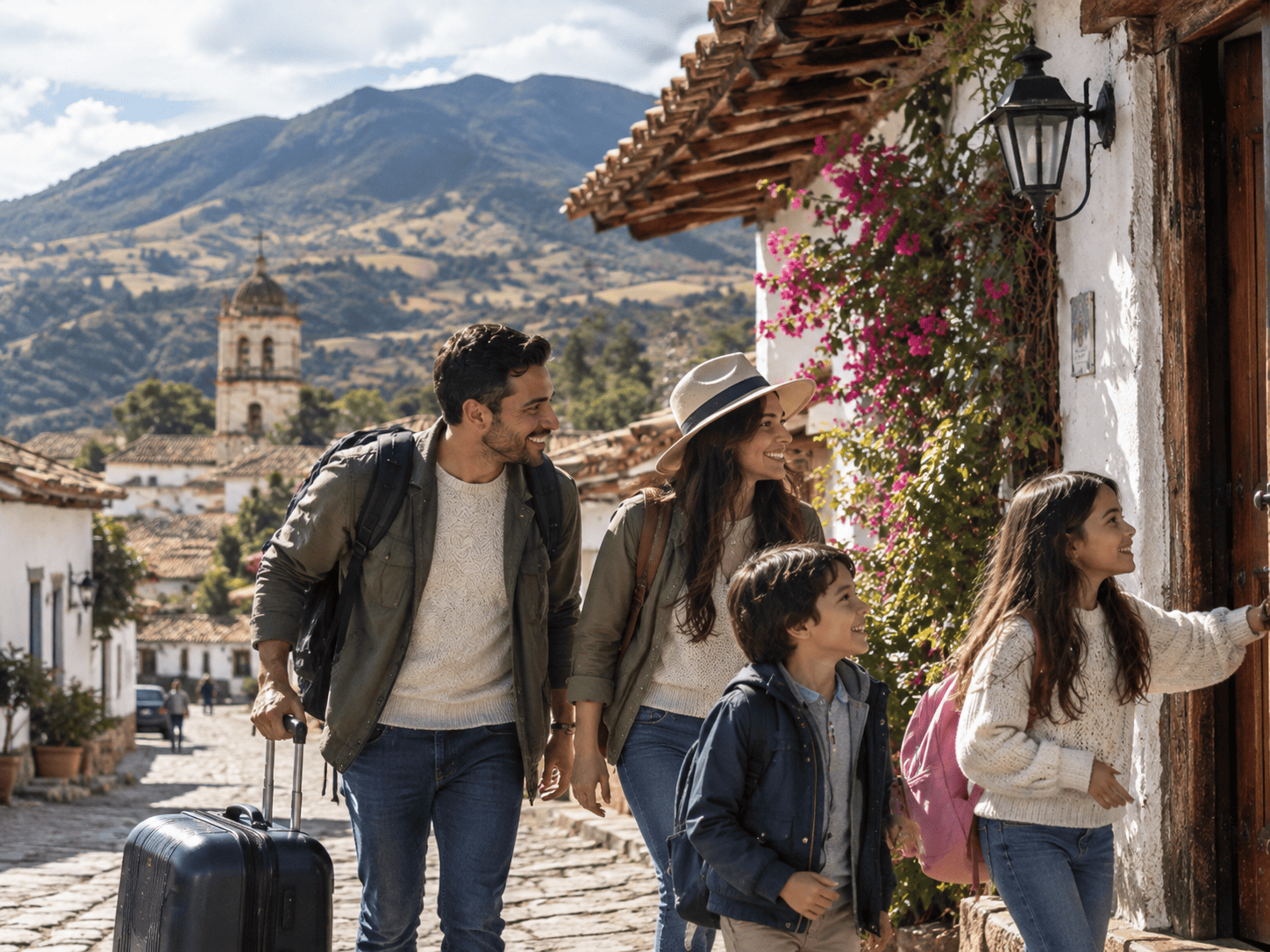 IMG_Banner Foto - Familia llegando a cabana en la montana